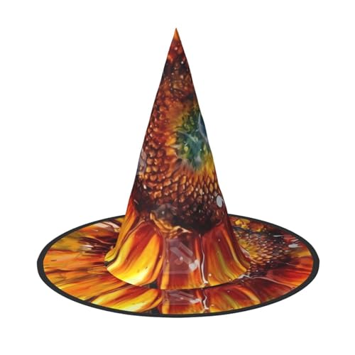 DZBDWZXH Sonnenblumen-Druck, Halloween-Hexenhut für Damen, Cosplay, Kostüm, Halloween, Party-Dekoration, 1 Stück DZBDWZXH Sonnenblumen-Druck, Halloween-Hexenhut für Damen, Cosplay, Kostüm, Halloween, Party-Dekoration, 1 Stück von DZBDWZXH