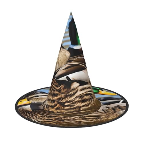 DZBDWZXH Stockenten-Druck, Halloween-Hexenhut für Damen, Cosplay, Kostüm, Verkleidung, Halloween, Party-Dekoration, 1 Stück DZBDWZXH Stockenten-Druck, Halloween-Hexenhut für Damen, Cosplay, Kostüm, Verkleidung, Halloween, Party-Dekoration, 1 Stück von DZBDWZXH