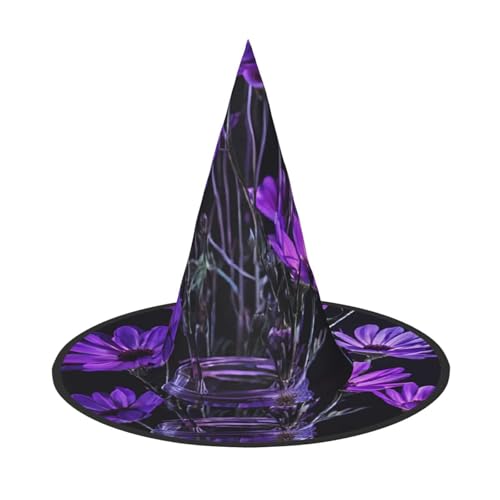 DZBDWZXH Violetter Schmetterlings-Druck, Halloween-Hexenhut für Damen, Cosplay, Kostüm, Halloween, Party-Dekoration, 1 Stück DZBDWZXH Violetter Schmetterlings-Druck, Halloween-Hexenhut für Damen, Cosplay, Kostüm, Halloween, Party-Dekoration, 1 Stück von DZBDWZXH