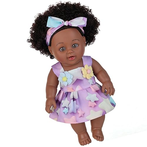DZHCBNE 30 cm Wiedergeborene Mit Weicher Haut Afro Frisur Bildungsgeboren von DZHCBNE