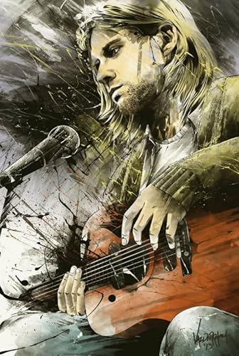 1000 Teile Sänger Gitarrist K.Cobain Poster Puzzle Spaß Spiel Spielzeug Lernspiel für Erwachsene Qw170Zp 70x50CM von DZOEU