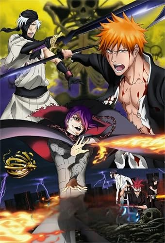 1000 Teile japanischer Anime Kurosaki Bleachs Poster Puzzle für Erwachsene und Familien, Lernspielzeug Qw516Zp 70x50CM von DZOEU