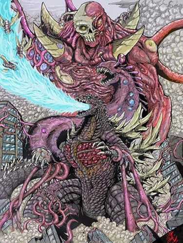1000-teiliges Puzzle, japanische Mangas Kaijus 8, Wandkunst-Poster für Spielzeug für Erwachsene, Dekompressionsspiel, Qw838Zp, 52 x 38 cm von DZOEU