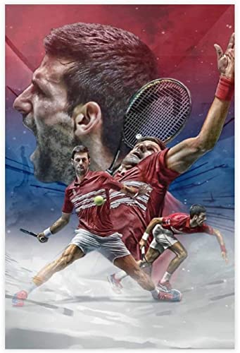 1000-teiliges Puzzle für Erwachsene und Kinder, Novak Djokovic-Poster, Tennis-Aggressivspiel, Spielzeug, Holzpuzzle, 38 x 26 cm von DZOEU