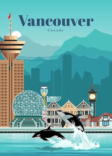 1000-teiliges Vancouver Vintage-Reisekunstposter für Erwachsene, Familie, Lernspielzeug, Gt276Zw, 70 x 50 cm 1000-teiliges Vancouver Vintage-Reisekunstposter für Erwachsene, Familie, Lernspielzeug, Gt276Zw, 70 x 50 cm von DZOEU