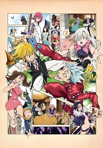 Puzzle 1000 Teile Japanisches Anime-Meliodas-Poster für Erwachsene, Familienspiele, Lernspielzeug, Xq431Zy, 70 x 50 cm von DZOEU