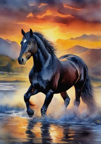 Puzzle 1000 Teile Tierpferd Poster Puzzle Für Erwachsene Lernspiel Familie Dekompression Spielzeug Xq486Zp 70x50CM von DZOEU
