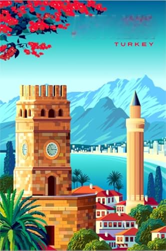Puzzle 1000 Türkisches Retro-Reisekunstplakat für Erwachsene, Lernspielzeug, Puzzles, Xq591Zy, 70 x 50 cm von DZOEU
