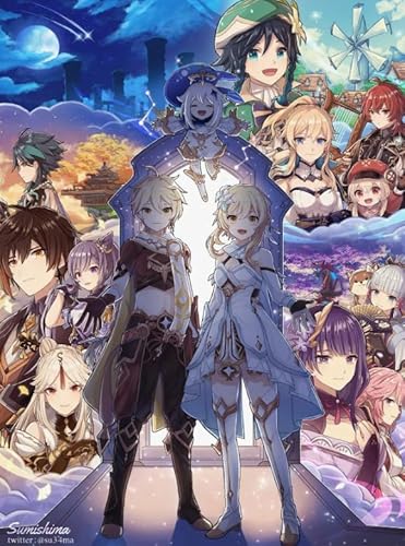 Puzzle 1000 japanische Animes Spiel Genshins Barbatos Poster für Erwachsene Lernspielzeug Puzzles Qw776Zp 70x50CM von DZOEU