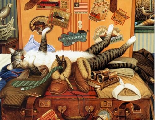 Puzzle 2000 Teile C.Wysocki Kunstwerk Katzenhaus Poster Spielzeug Dekompressionsspiel für Erwachsene Qw741Zp 70x100CM von DZOEU