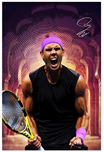 Puzzle 2000 Teile Erwachsene Kinder Rafael Nadal Signierte Poster Tennispuzzles Lernspiel Kinder 100x70CM von DZOEU