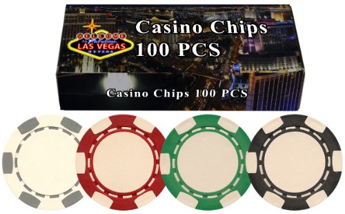 100 11,5 Gramm Poker Chips In Welcome to Las Vegas Geschenk-Box; wählen Sie von mehreren Designs, gestreift von DA VINCI