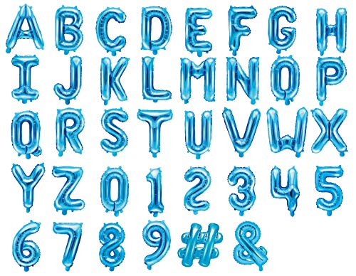 DaLoKu Folienballon Buchstaben Zahl 35cm Luftballon Geburtstag Hochzeit Babyparty Silvester Dekoration, Farbe: Blau, Größe: Buchstabe - V DaLoKu Folienballon Buchstaben Zahl 35cm Luftballon Geburtstag Hochzeit Babyparty Silvester Dekoration, Farbe: Blau, Größe: Buchstabe - V von DaLoKu