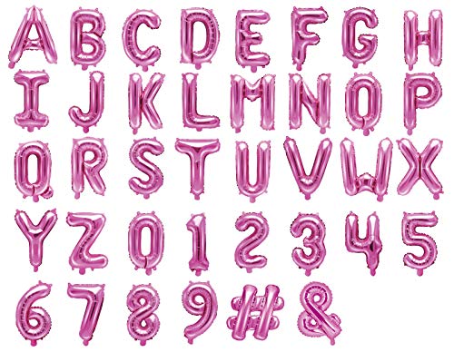 DaLoKu Folienballon Buchstaben Zahl 35cm Luftballon Geburtstag Hochzeit Babyparty Silvester Dekoration, Farbe: Pink, Größe: Buchstabe - V DaLoKu Folienballon Buchstaben Zahl 35cm Luftballon Geburtstag Hochzeit Babyparty Silvester Dekoration, Farbe: Pink, Größe: Buchstabe - V von DaLoKu