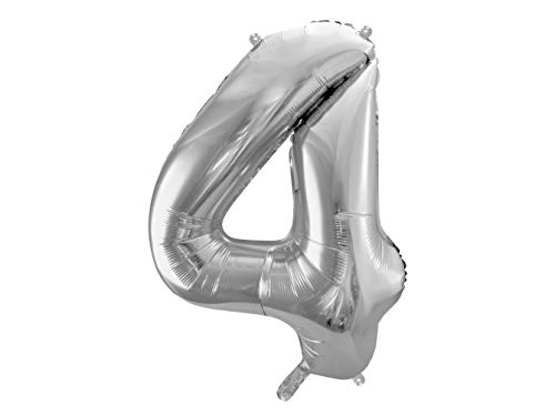DaLoKu Luftballon Zahl 86cm XXL Folienballon Geburtstag Alter Silvester Dekoration Party, Farbe: Silber, Größe: 4 DaLoKu Luftballon Zahl 86cm XXL Folienballon Geburtstag Alter Silvester Dekoration Party, Farbe: Silber, Größe: 4 von DaLoKu