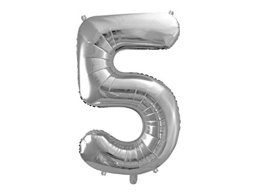 DaLoKu Luftballon Zahl 86cm XXL Folienballon Geburtstag Alter Silvester Dekoration Party, Farbe: Silber, Größe: 5 DaLoKu Luftballon Zahl 86cm XXL Folienballon Geburtstag Alter Silvester Dekoration Party, Farbe: Silber, Größe: 5 von DaLoKu