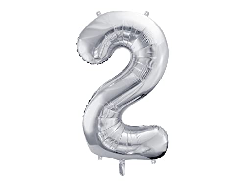 DaLoKu Luftballon Zahl 86cm XXL Folienballon Geburtstag Alter Silvester Dekoration Party, Farbe: Zahl 2 - Silber DaLoKu Luftballon Zahl 86cm XXL Folienballon Geburtstag Alter Silvester Dekoration Party, Farbe: Zahl 2 - Silber von DaLoKu