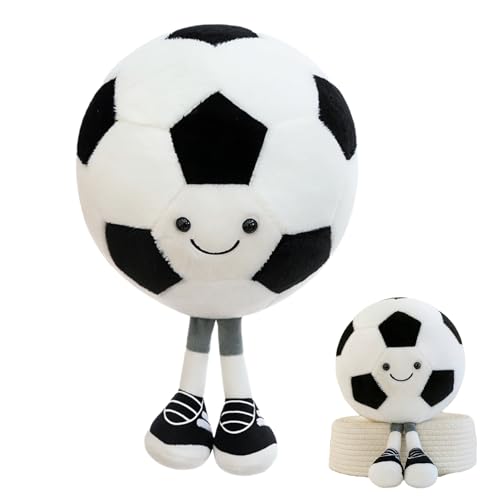 Weiches Fußball-Plüschtier Cartoon Plush Doll Stoffball Plüschkissen Plüsch Fußball Personalisiert Fußball-Puppen Geeignet Für Fußballliebhaber Und Geschenke Für Jungen Und Mädchen (27 cm) von DabbOo