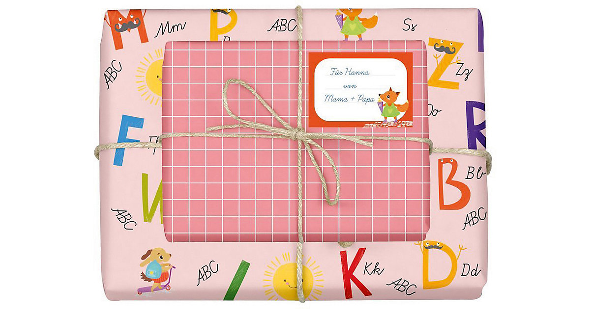 Geschenkpapier-Set Kinder, Einschulung (Mädchen)  Kinder von Dabelino