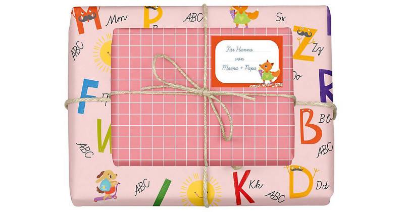 Geschenkpapier-Set Kinder, Einschulung (Mädchen)  Kinder von Dabelino