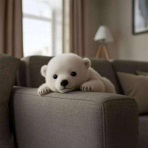 DabinFa Eisbär-Plüschtier – ultraweiches Stofftier, süßer Kuschelgefährte, langlebiges Plüschgeschenk für Kinder und Erwachsene (Bear - 25cm) von DabinFa