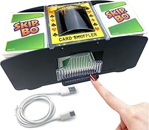 Dacefloy Automatischer Kartenmischer, 1-2 Decks, kein Cheat Spielkartenmischmaschine, USB/batteriebetriebenes Werkzeug für UNO, Texas Hold'em, Heimkartenspiele, Blackjack, elektrisches Casino Poker von Dacefloy