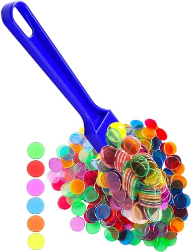 Dacefloy Magnetischer Bingostab mit 100 Metallringchips zum Zählen von Schul-/Spielchips Kunststoffmarkern (Blau) von Dacefloy