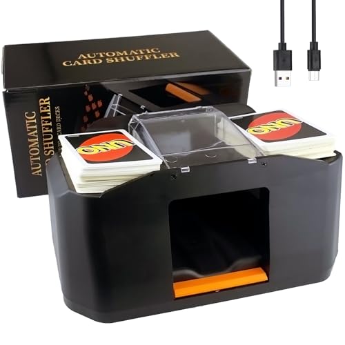 Upgraded Rechargeable Card Shuffler 2 Decks Quiet Automatic Playing Cards Shuffler Low Noise Electric Shuffling Machine Family Home/Camping Game for Poker, UNO, Blackjack, Skip-Bo, Texas Hold'em Upgraded Rechargeable Card Shuffler 2 Decks Quiet Automatic Playing Cards Shuffler Low Noise Electric Shuffling Machine Family Home/Camping Game for Poker, UNO, Blackjack, Skip-Bo, Texas Hold'em von Dacefloy
