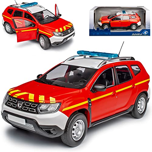 Dacia Duster II Rot Feuerwehr SUV 2. Generation Ab 2018 1/18 Solido Modell Auto mit individiuellem Wunschkennzeichen von Dacia