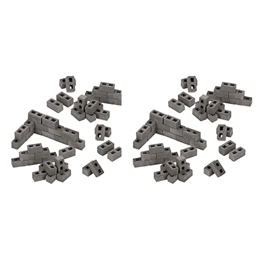 Daconovo 180 Packungen Cinder Blocks MaßStab 1:12 Mini Bricks Beton Miniatur Bricks Winzige Landschaft Gestaltung Puppenhaus Zubehör von Daconovo