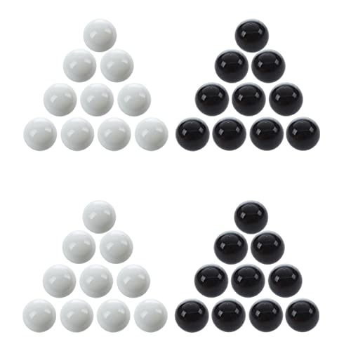 Daconovo 40 Stück Murmeln 16mm Glasmurmeln Knicker Glaskugeln Dekoration Farbe Nuggets Spielzeug Schwarz und Weiß von Daconovo