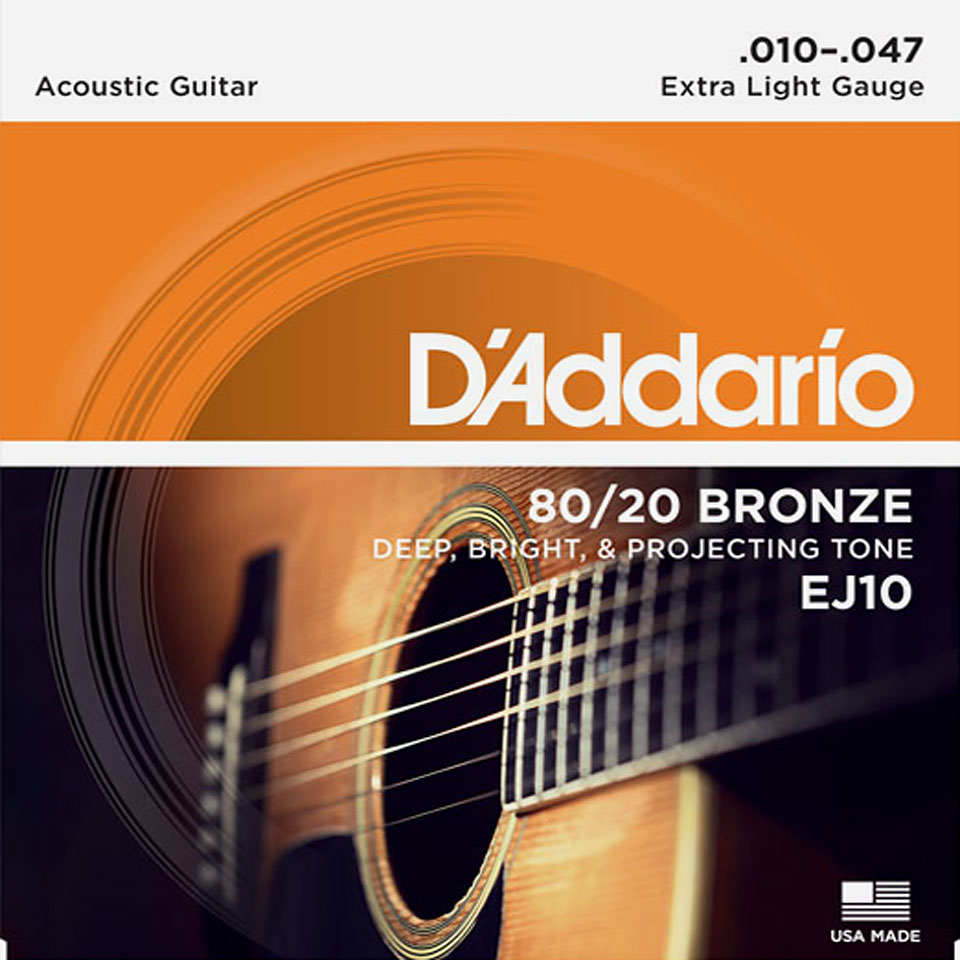 D&#39;Addario EJ10 .010-047 Saiten Westerngitarre von Daddario