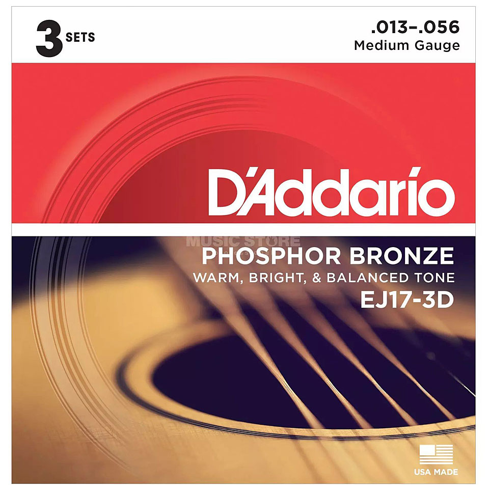 D&#39;Addario EJ17-3D .013-056 Saiten Westerngitarre von Daddario