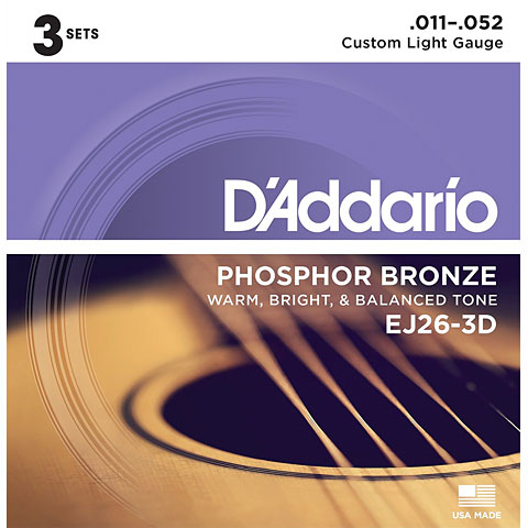 D&#39;Addario EJ26-3D .011-052 Saiten Westerngitarre von Daddario