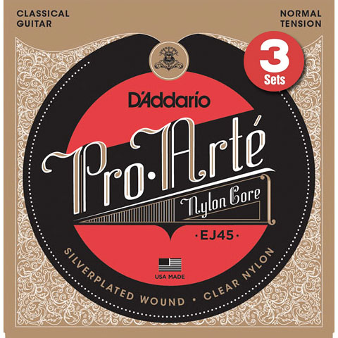 D&#39;Addario EJ45-3D Pro-Arté Saiten Konzertgitarre von Daddario
