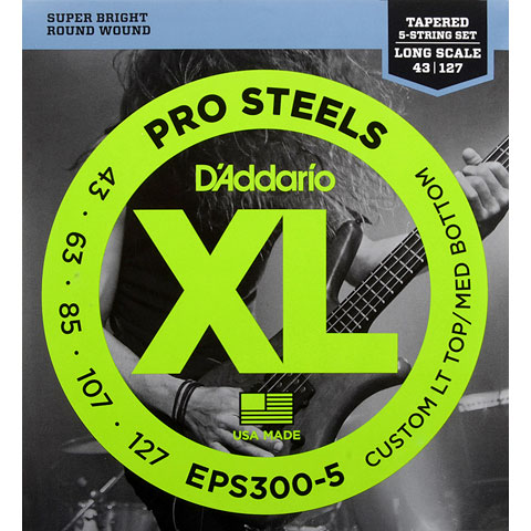 D&#39;Addario EPS300-5 Pro Steels .043-127 Saiten E-Bass von Daddario