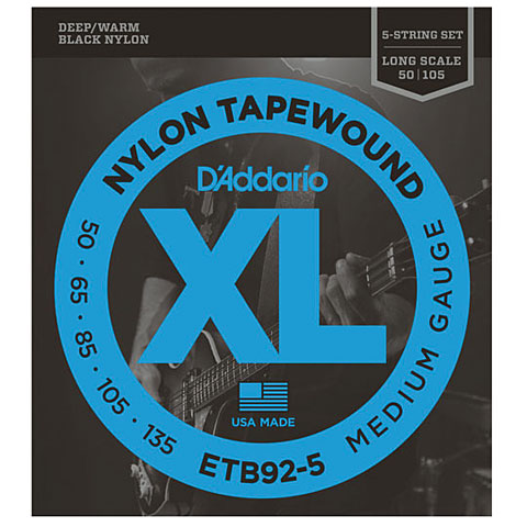 D&#39;Addario ETB92-5 Nylon Tapewound .050-135 Saiten E-Bass von Daddario