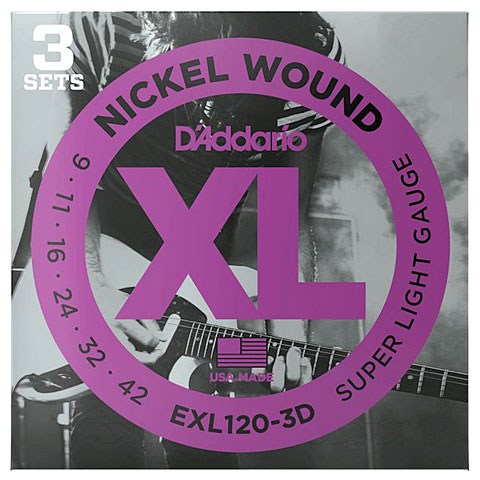 D&#39;Addario EXL120-3D Nickel Wound .009-042 Saiten E-Gitarre von Daddario