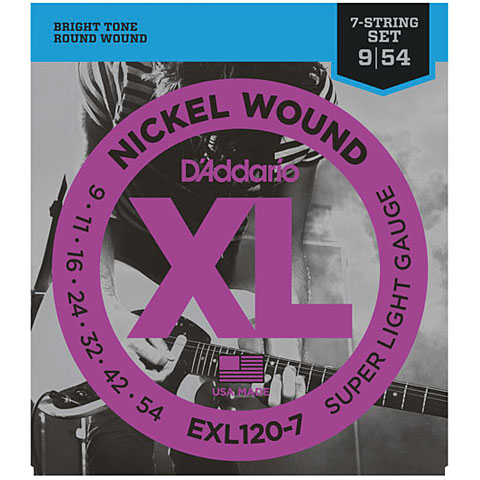 D&#39;Addario EXL120-7 Nickel Wound .009-054 Saiten E-Gitarre von Daddario