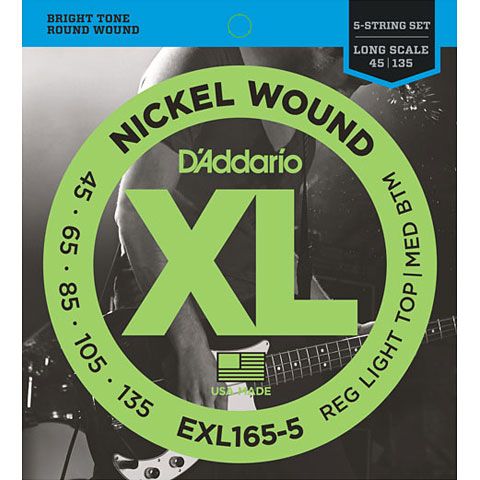 D&#39;Addario EXL165-5 Nickel Wound .045-135 Saiten E-Bass von Daddario