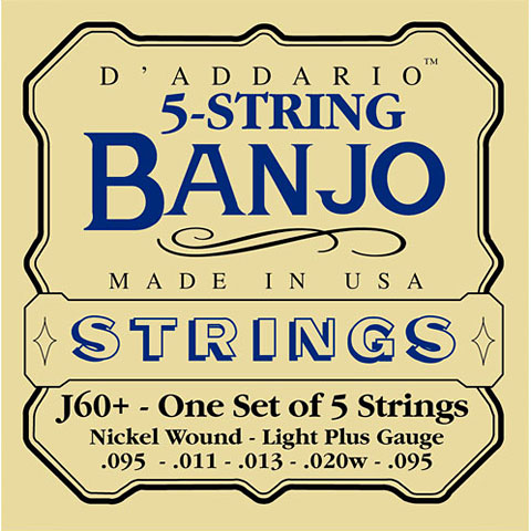 D&#39;Addario J60+ 5-String Banjo Saiten Zupfinstrument von Daddario