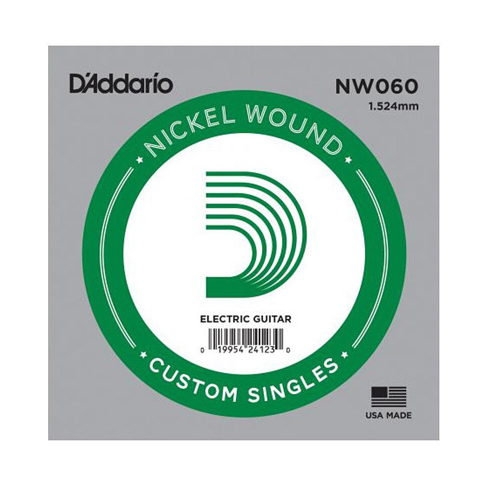 D&#39;Addario NW060 Nickel Wound Einzelsaite E-Gitarre von Daddario