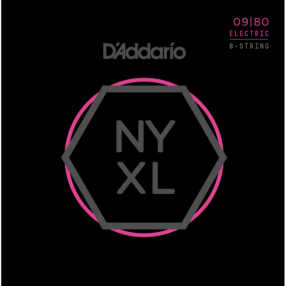 D&#39;Addario NYXL0980 8-String Set Saiten E-Gitarre von Daddario