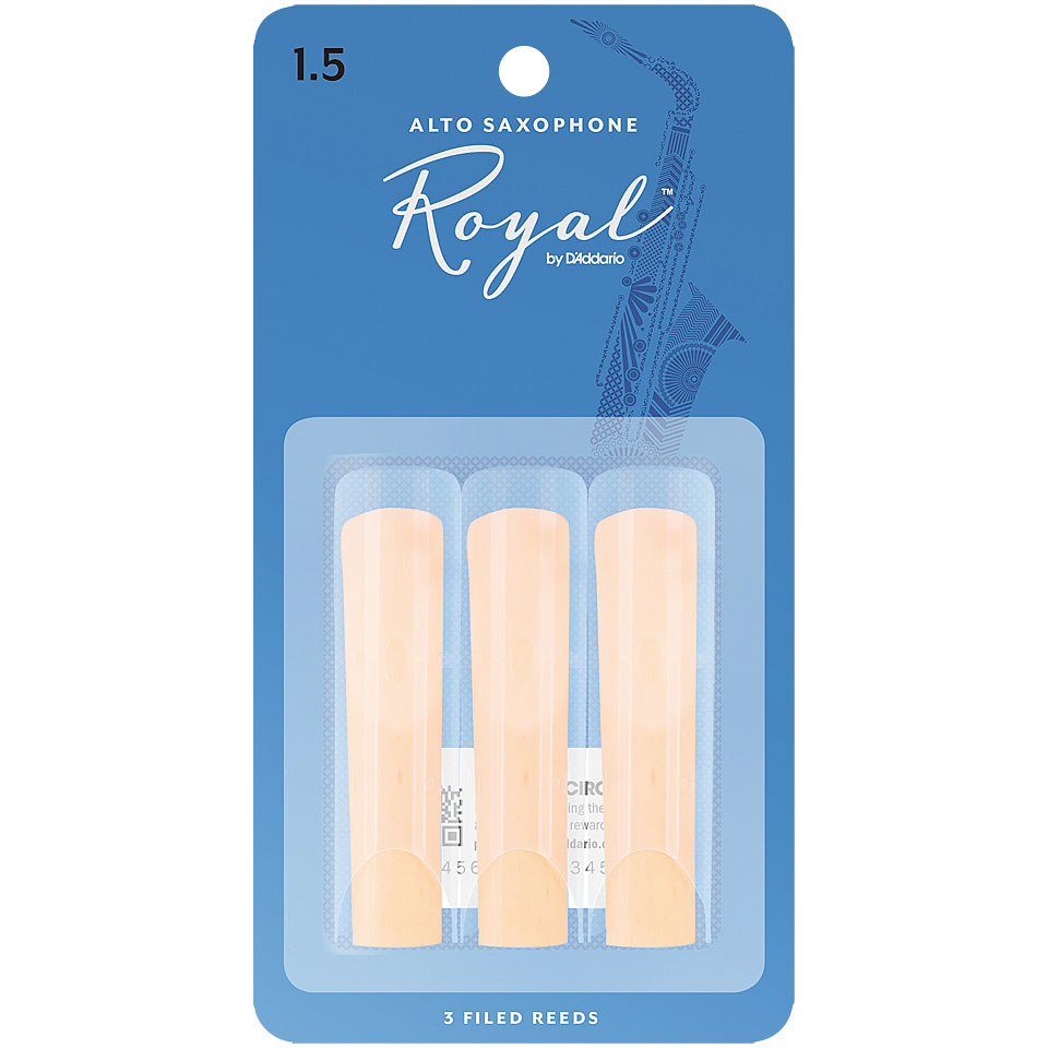 D'Addario Royal Alto Sax 1,5 3-Pack Blätter D'Addario Royal Alto Sax 1,5 3-Pack Blätter von Daddario