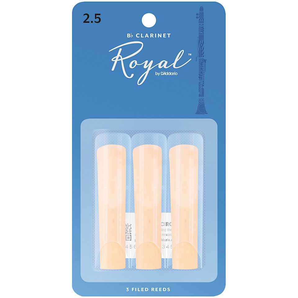 D&#39;Addario Royal Bb-Clarinet 2,5 3-Pack Blätter von Daddario