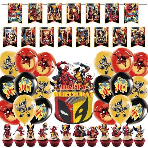 Geburtstagsdeko,44pcs Geburtstag Deko,Ballon Party Dekoration,Party Deko,mit Banner,Luftballons,Cake Topper,für Kinder Geburtstagsfeier Geburtstagsdeko,44pcs Geburtstag Deko,Ballon Party Dekoration,Party Deko,mit Banner,Luftballons,Cake Topper,für Kinder Geburtstagsfeier von DaengGeGe