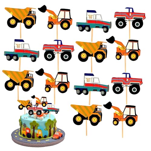 48 Stück Bagger Baustelle Tortendeko,Baufahrzeug Cupcake Topper,Kuchen Deko Kindergeburtstag, Happy Birthday Tortendeko für Jungen Geburtstag Party Kuchen Dekoration Supplies 48 Stück Bagger Baustelle Tortendeko,Baufahrzeug Cupcake Topper,Kuchen Deko Kindergeburtstag, Happy Birthday Tortendeko für Jungen Geburtstag Party Kuchen Dekoration Supplies von DaengGeGe