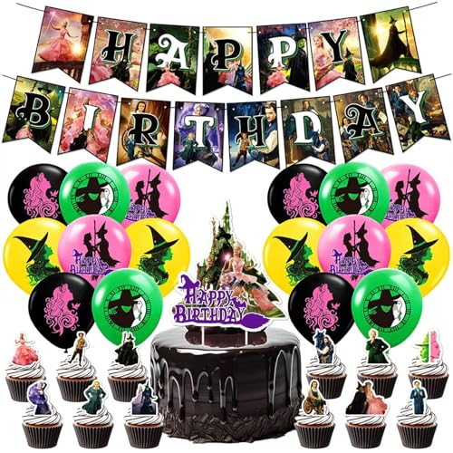 Wicke Kindergeburtstag Party Deko, 42pcs Wicke Deko Geburtstag, Partyset Kindergeburtstag mit Happy Birthday Banner, Kuchen Deko, Ballons, für Jungen Mädchen von DaengGeGe