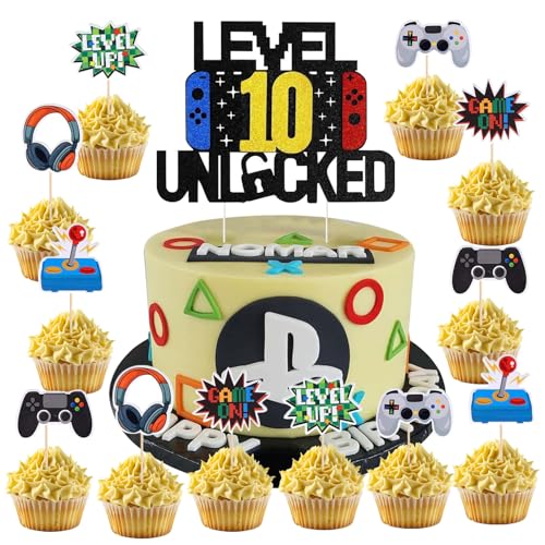 37 Stück Videospiel Tortendeko Geburtstag,10 Jahre alt Party Videospiel Cupcake Topper,Happy Birthday Kuchen Deko, Glitzer Spielkonsolen Thema Torten Deko, Cupcake Topper für Kindergeburtstag Party 37 Stück Videospiel Tortendeko Geburtstag,10 Jahre alt Party Videospiel Cupcake Topper,Happy Birthday Kuchen Deko, Glitzer Spielkonsolen Thema Torten Deko, Cupcake Topper für Kindergeburtstag Party von DaengGeGe