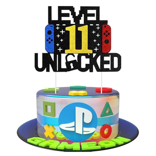 Videospiel Tortendeko Geburtstag,11th Party Videospiel Cupcake Topper, Playstation Tortendeko,Gaming Kuchen Deko, Glitzer Gamer Thema Torten Deko, für 11th Kindergeburtstag Party Videospiel Tortendeko Geburtstag,11th Party Videospiel Cupcake Topper, Playstation Tortendeko,Gaming Kuchen Deko, Glitzer Gamer Thema Torten Deko, für 11th Kindergeburtstag Party von DaengGeGe